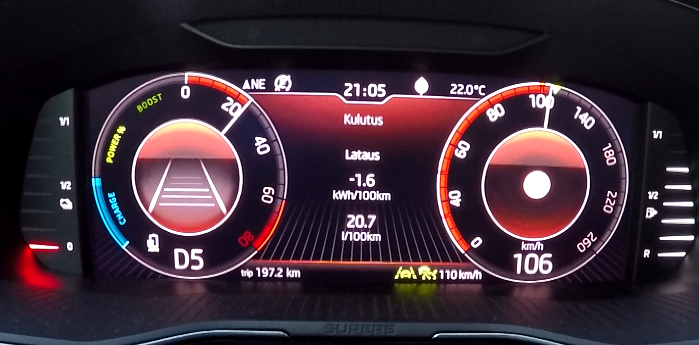 Skoda Superb Combi iV charging uphill